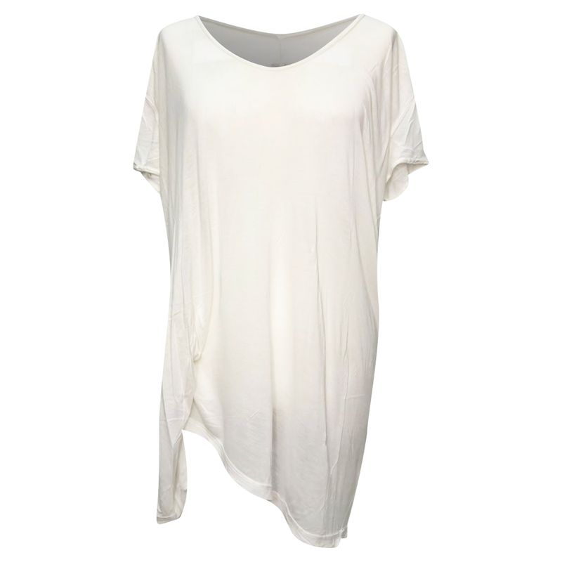 Rick Owens Hiked T-Shirt In White Viscose